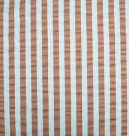 Seersucker - Streep Mint & Brown