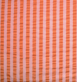 Seersucker - Streep Rose & Orange