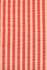 Seersucker - Streep Red & Peach