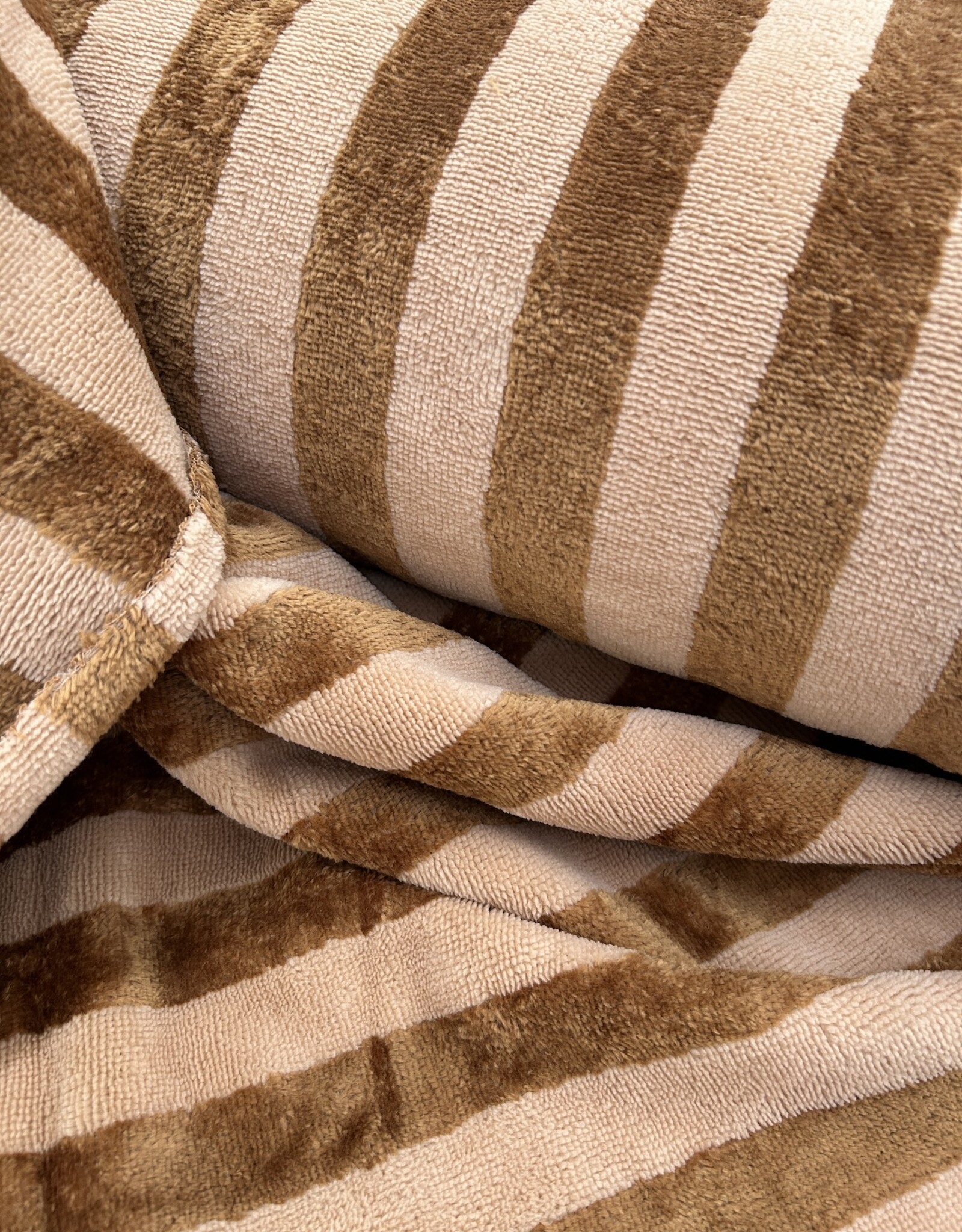 Badstof - Streep - Hazelnoot