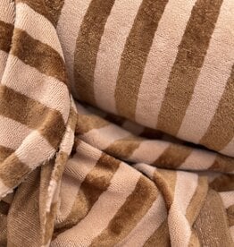 Badstof - Streep - Hazelnoot