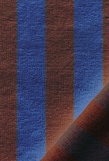 Badstof - Streep - kobalt en bruin