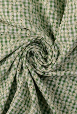 Katoen broderie - Vichy - Groen