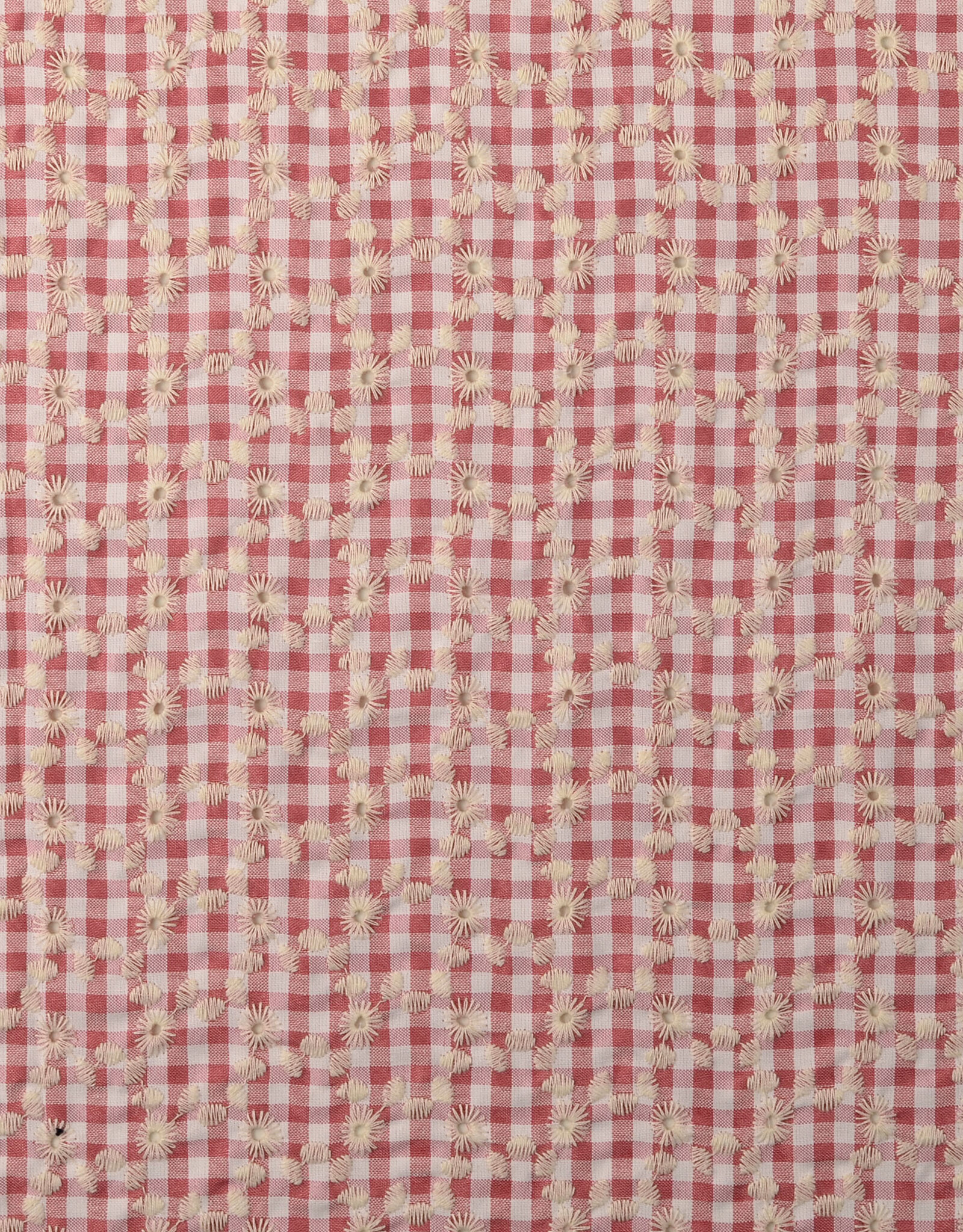 Katoen broderie - Vichy - Sienna