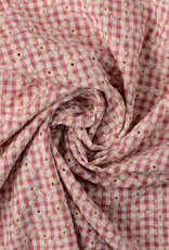 Katoen broderie - Vichy - Sienna