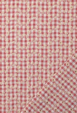 Katoen broderie - Vichy - Sienna