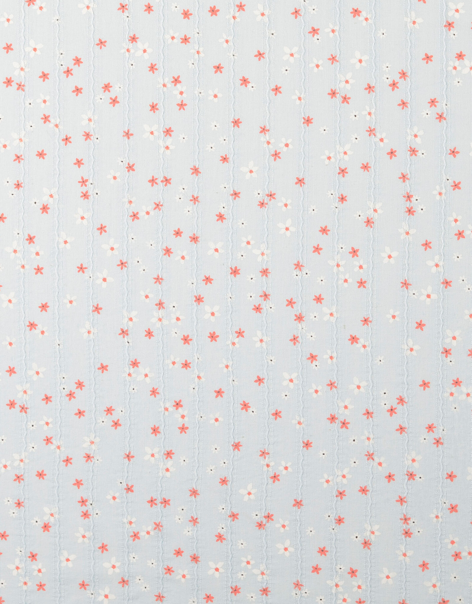 Voile katoen - Flowerfield - Blauw