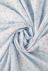 Voile katoen - Flowerfield - Blauw