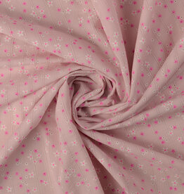 Voile katoen - Flowerfield - Rose