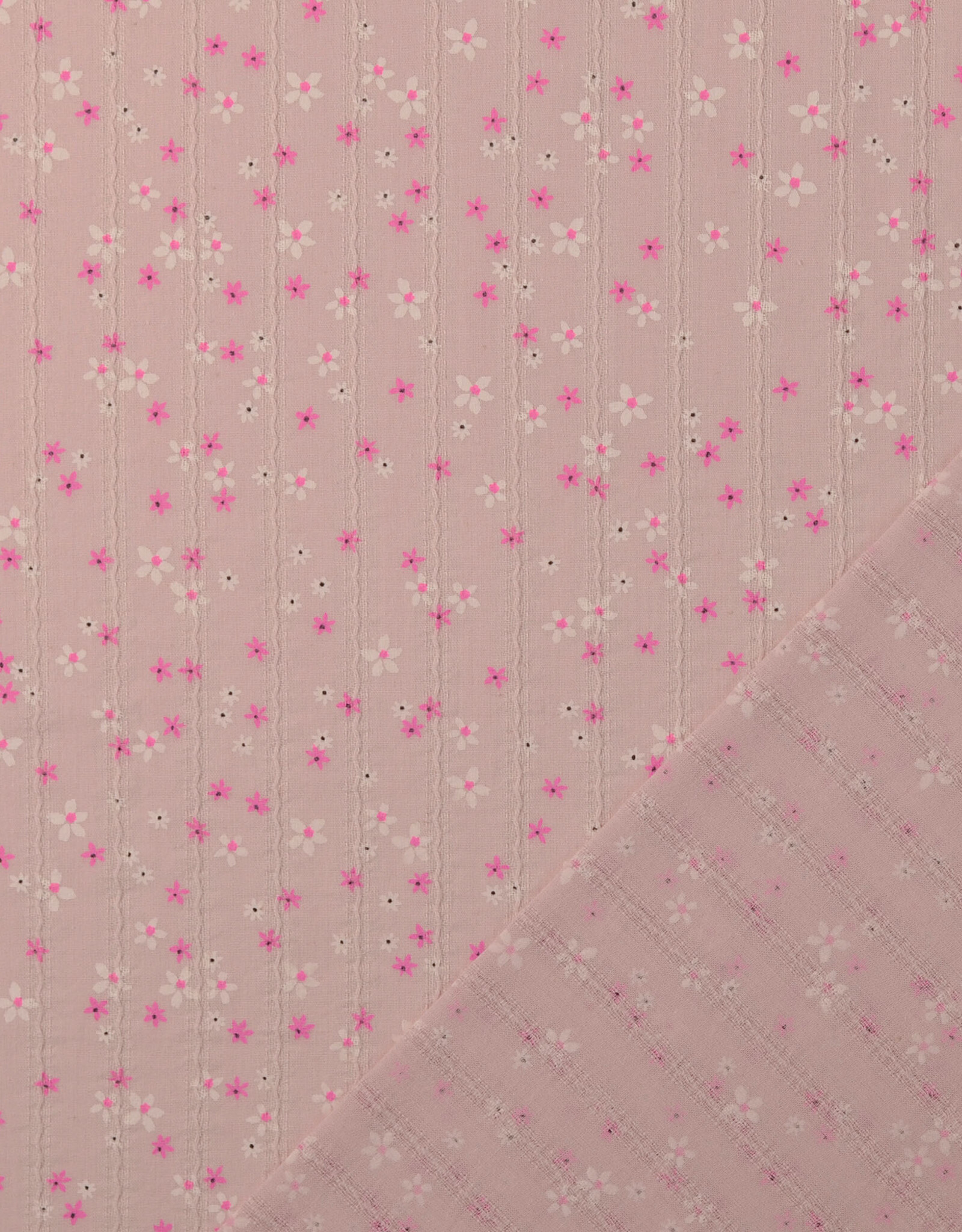 Voile katoen - Flowerfield - Rose