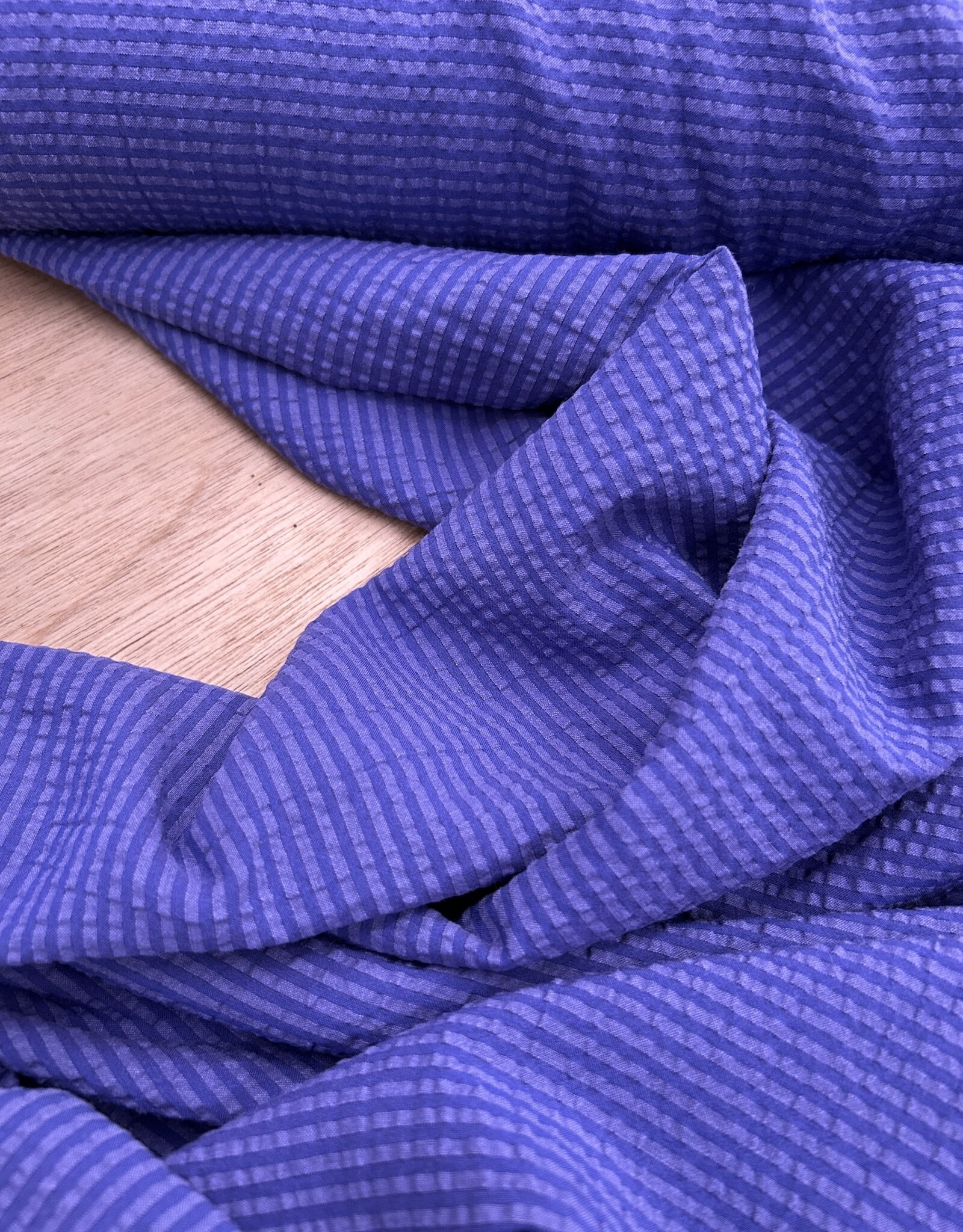 Comme ça Seersucker Kobalt