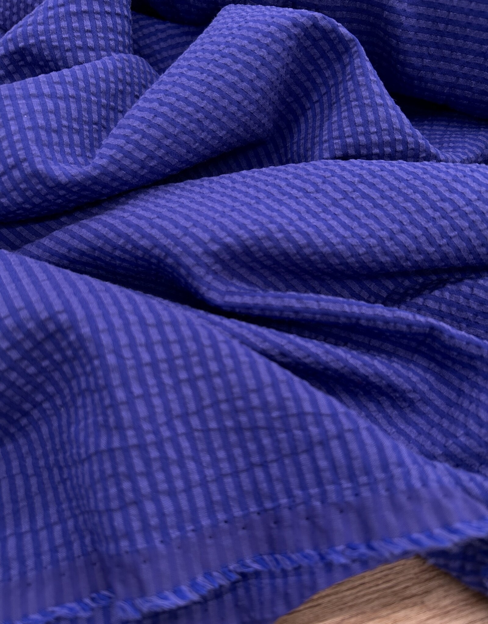 Comme ça Seersucker Kobalt