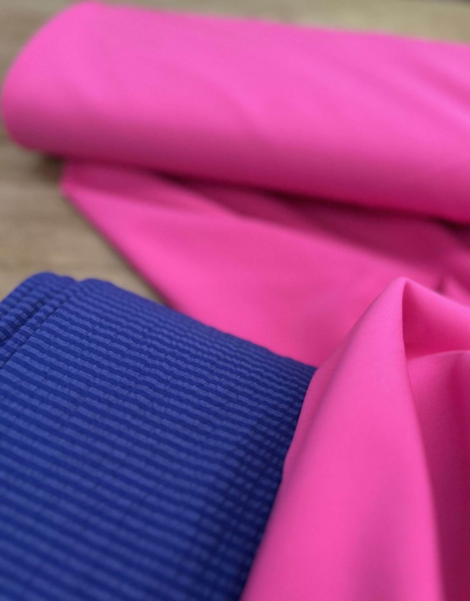 Comme ça Seersucker Kobalt