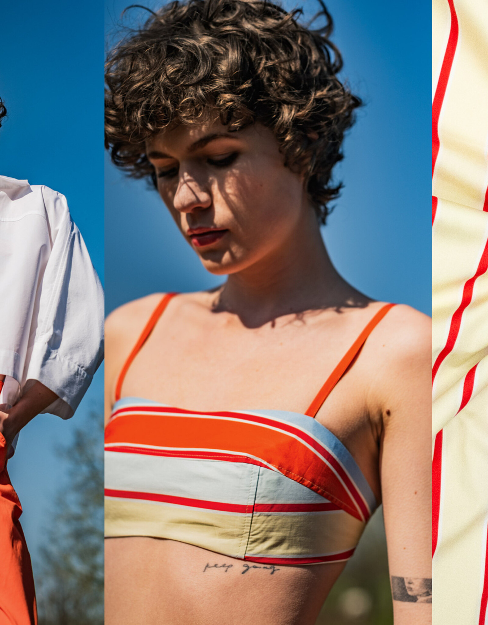 Fibre Mood Poplin Stripes - Sylva