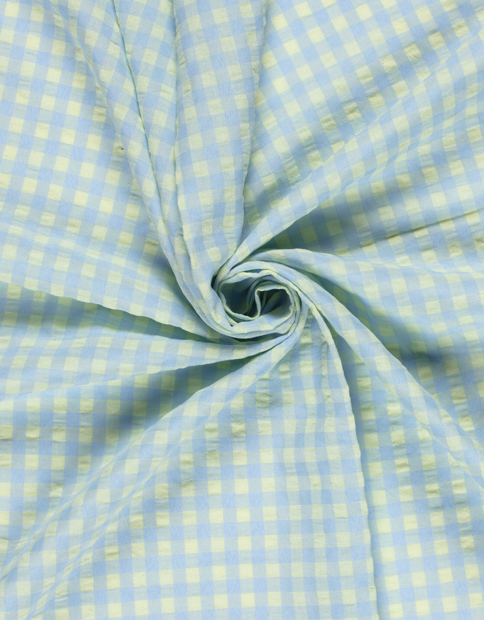 Seersucker - Vichy - Licht Blauw