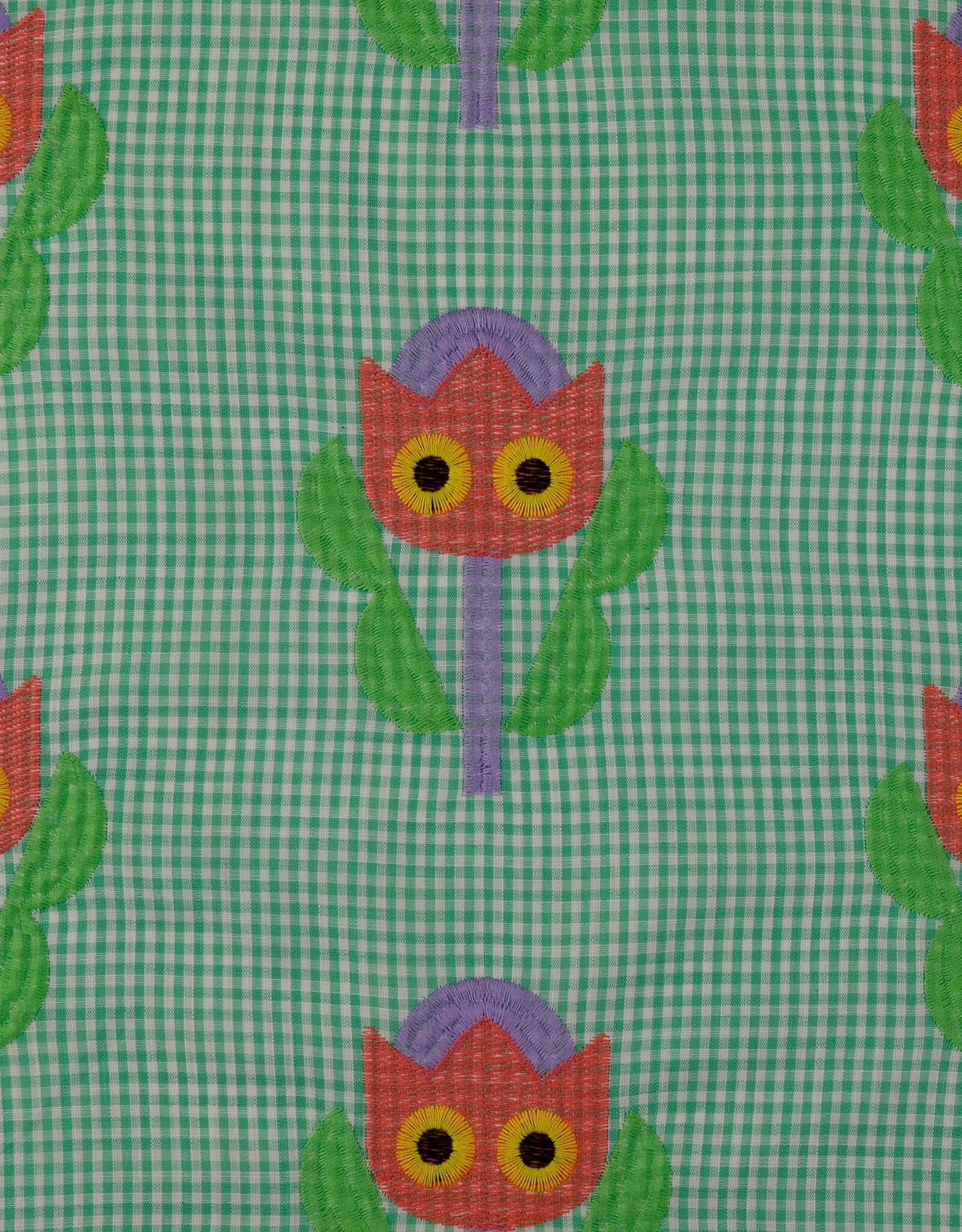 Katoen broderie - Tulip Groen