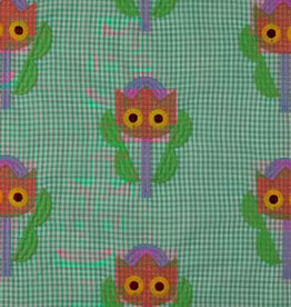 Katoen broderie - Tulip Groen