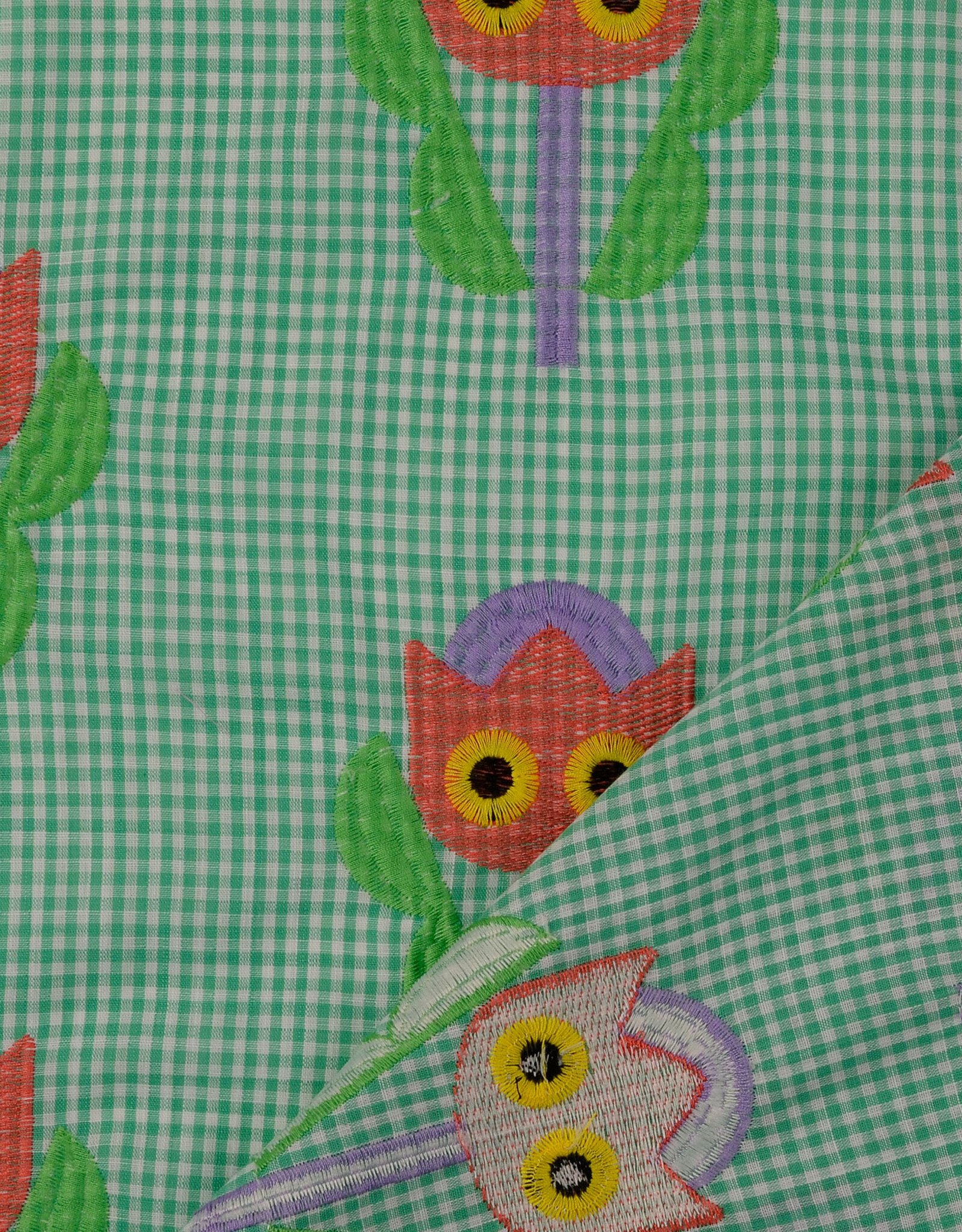 Katoen broderie - Tulip Groen