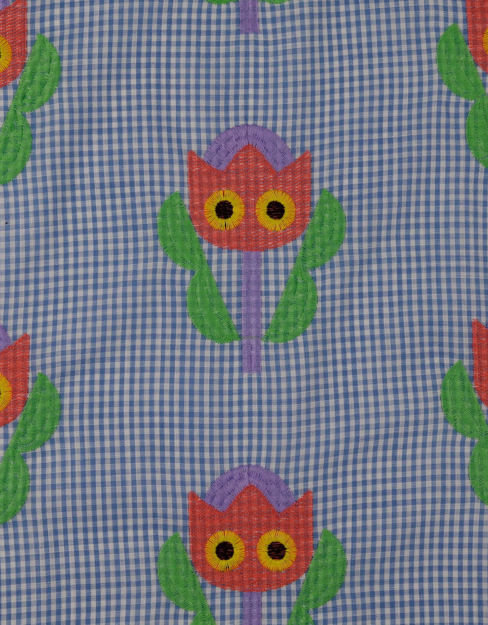 Katoen broderie - Tulip Blauw