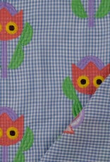 Katoen broderie - Tulip Blauw