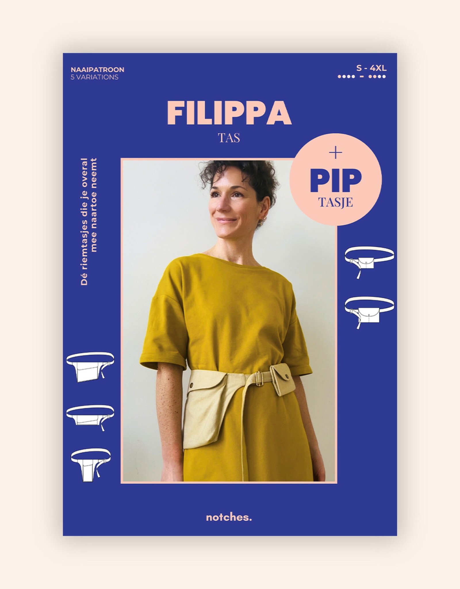 notches Patroon - FILIPPA tas