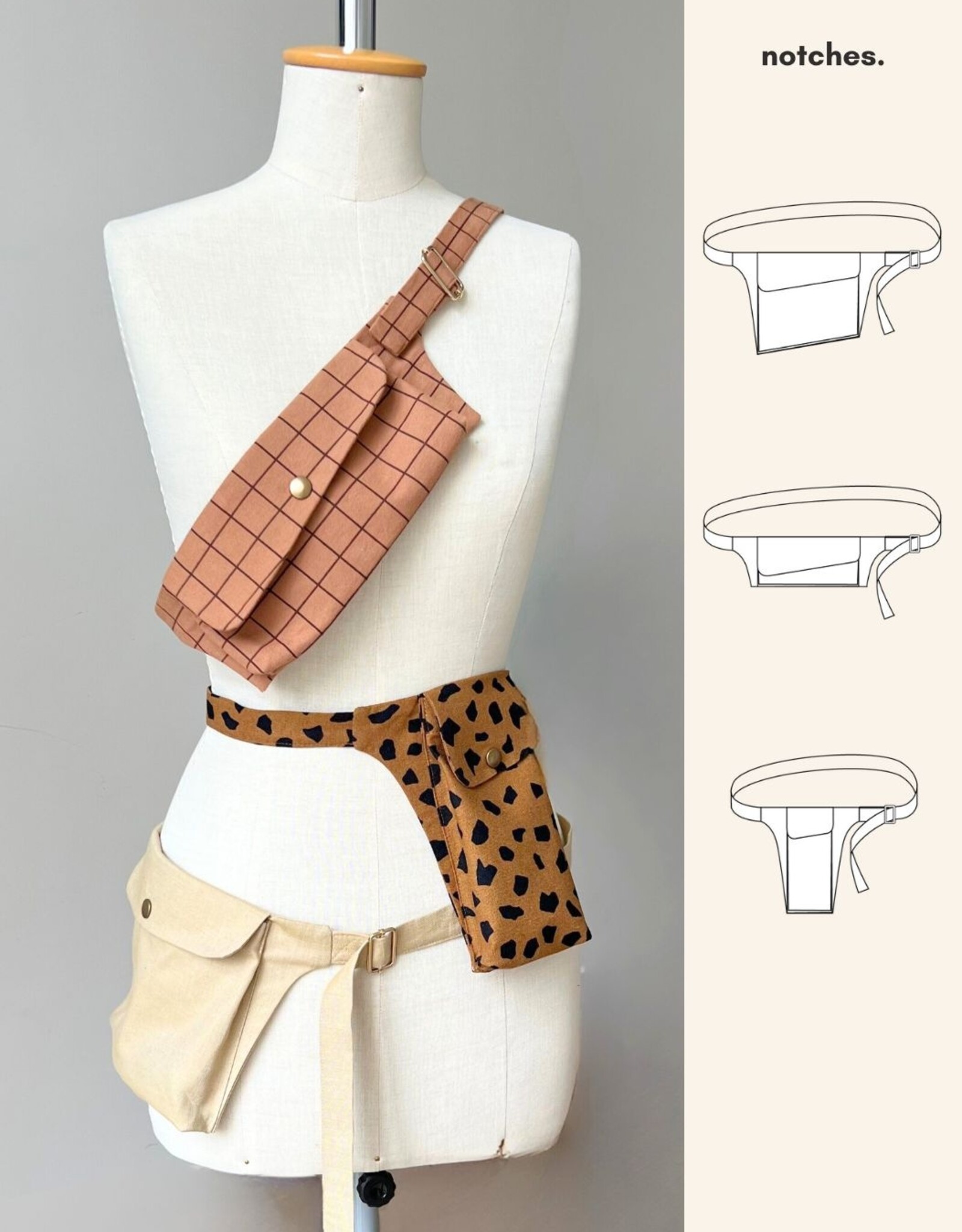 notches Patroon - FILIPPA tas