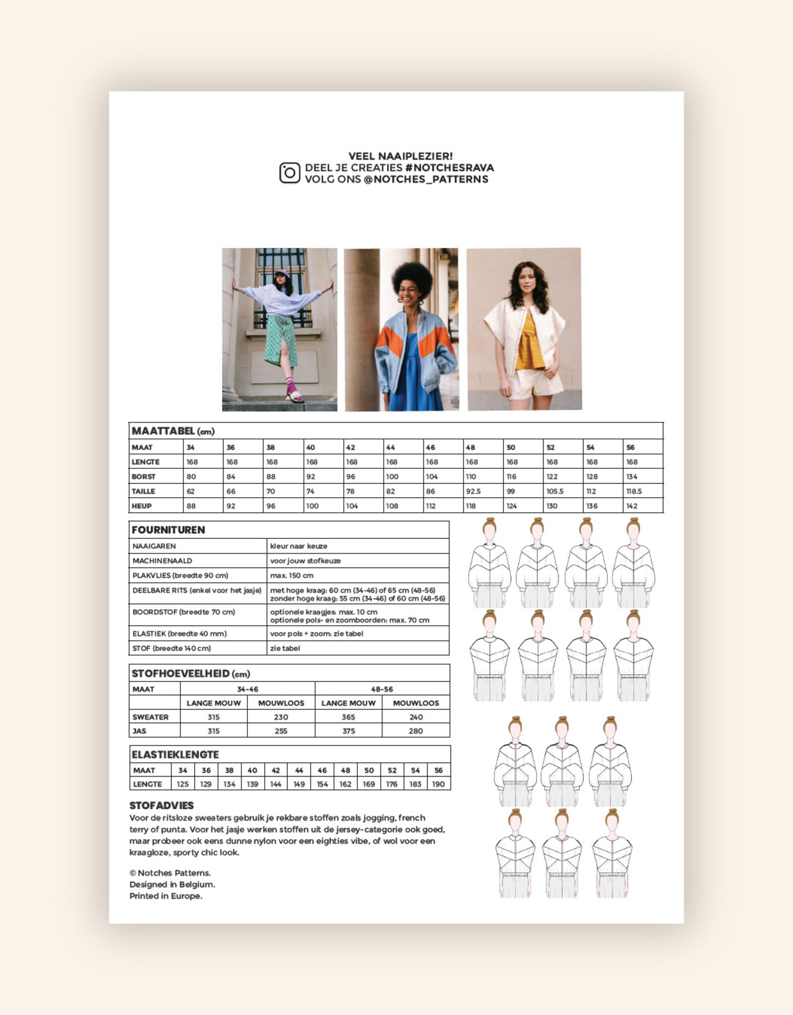 notches Patroon - RAVA jas en sweater