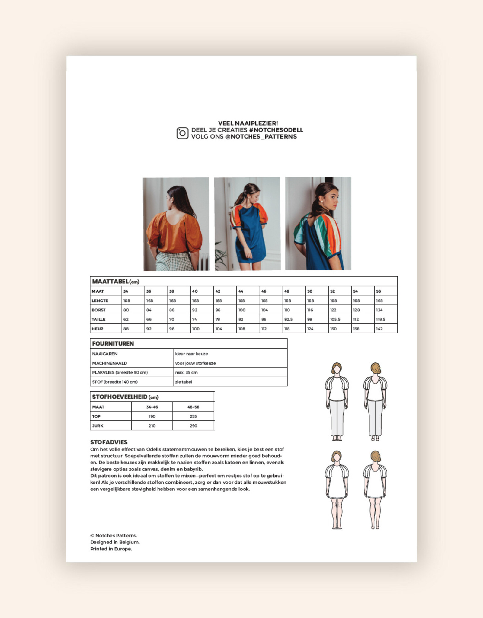 notches Patroon - ODELL Top en Jurk