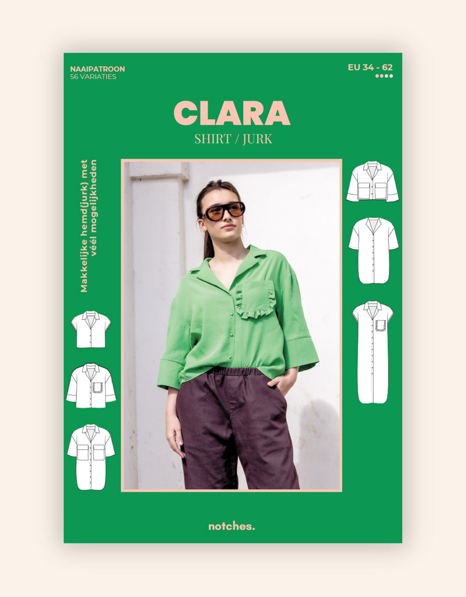 notches Patroon - Clara dameshemd