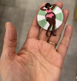 Patch - Meisje in groene zwemband