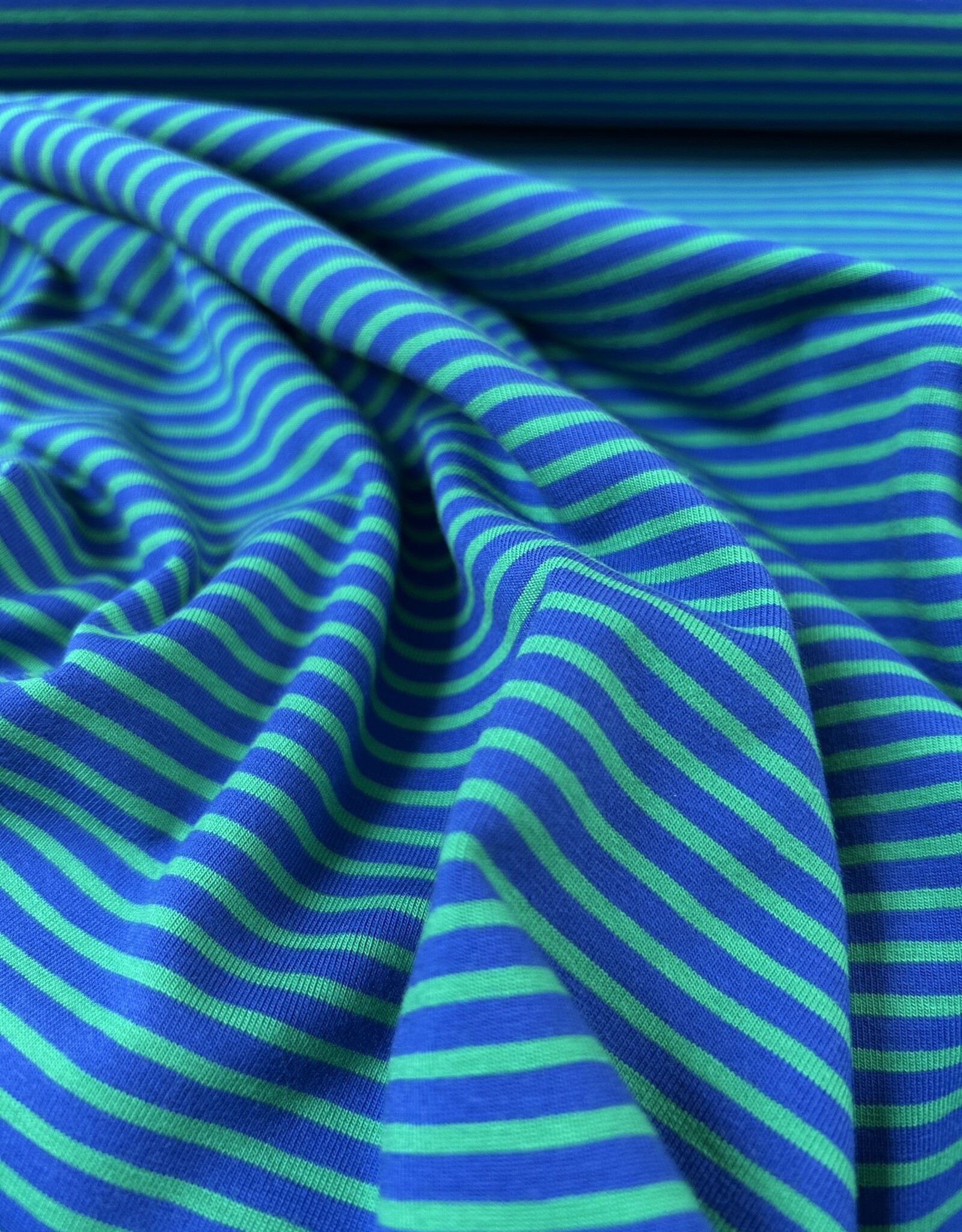 Tricot - Streepjes - Blauw en Groen