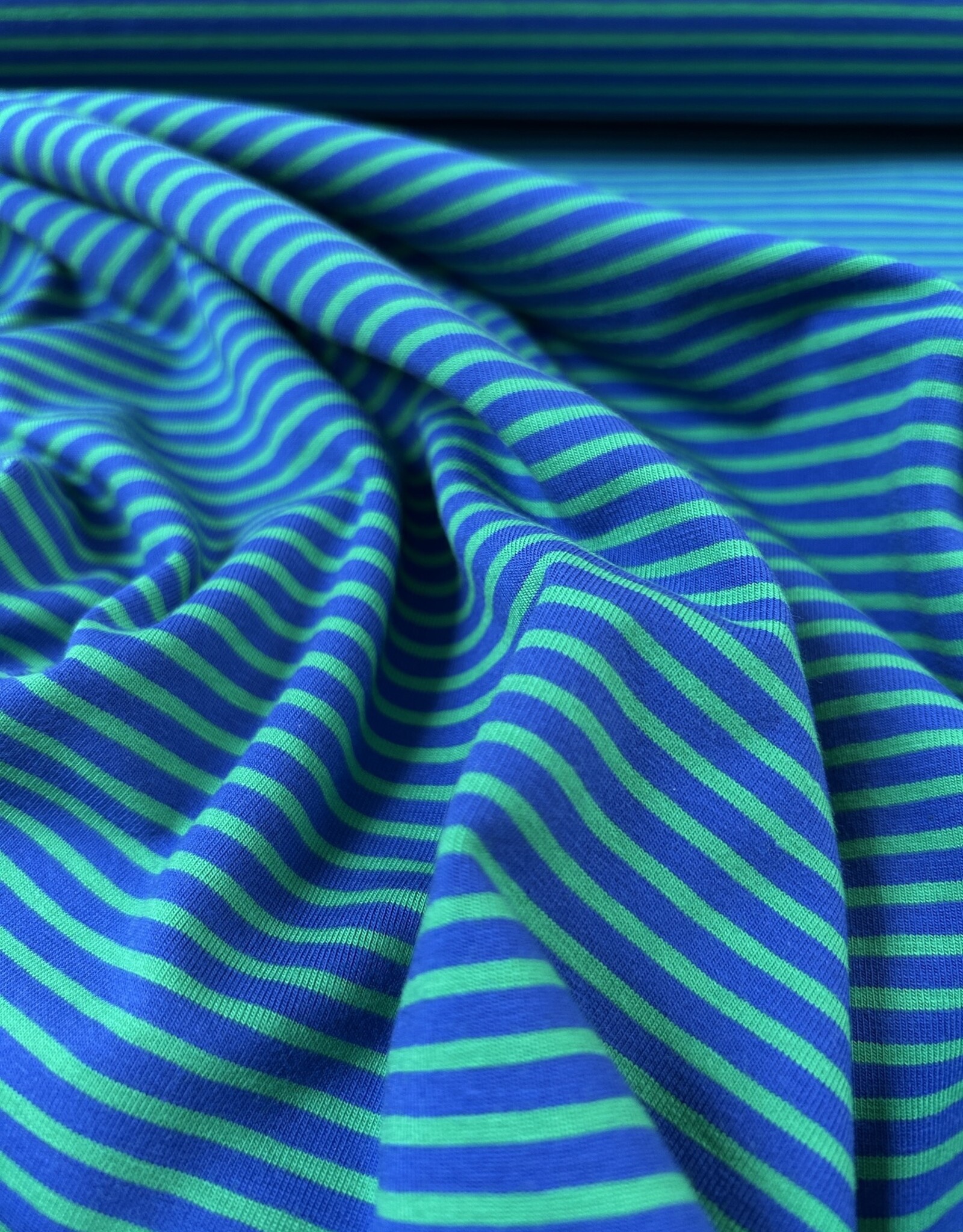 Tricot - Streepjes - Blauw en Groen