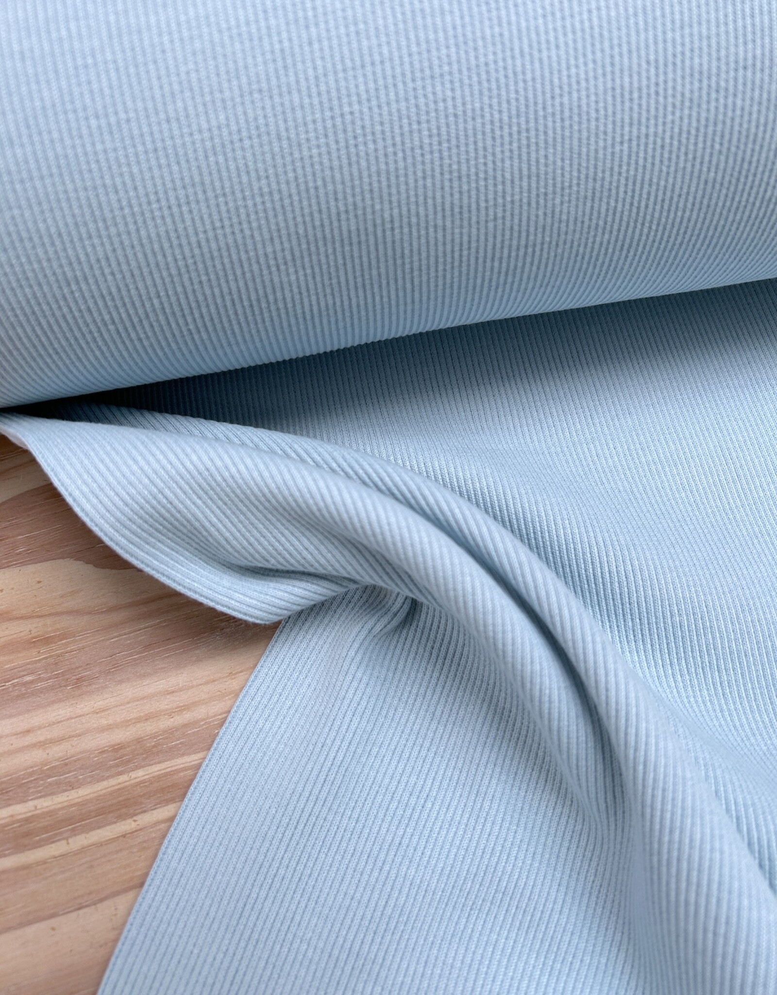 Stevige boordstof met ribbel - Sky Blue
