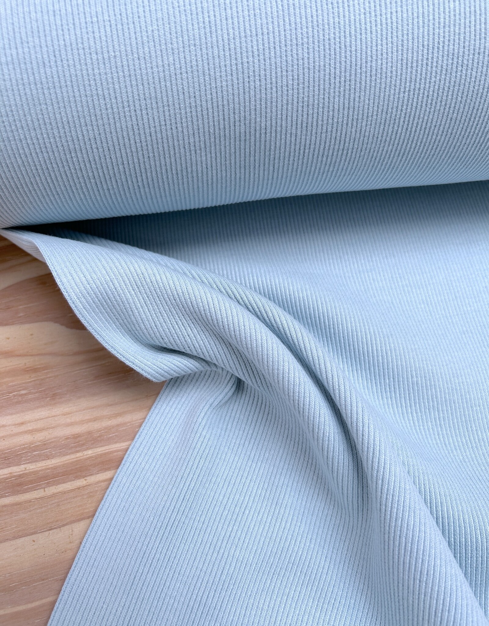 Stevige boordstof met ribbel - Sky Blue