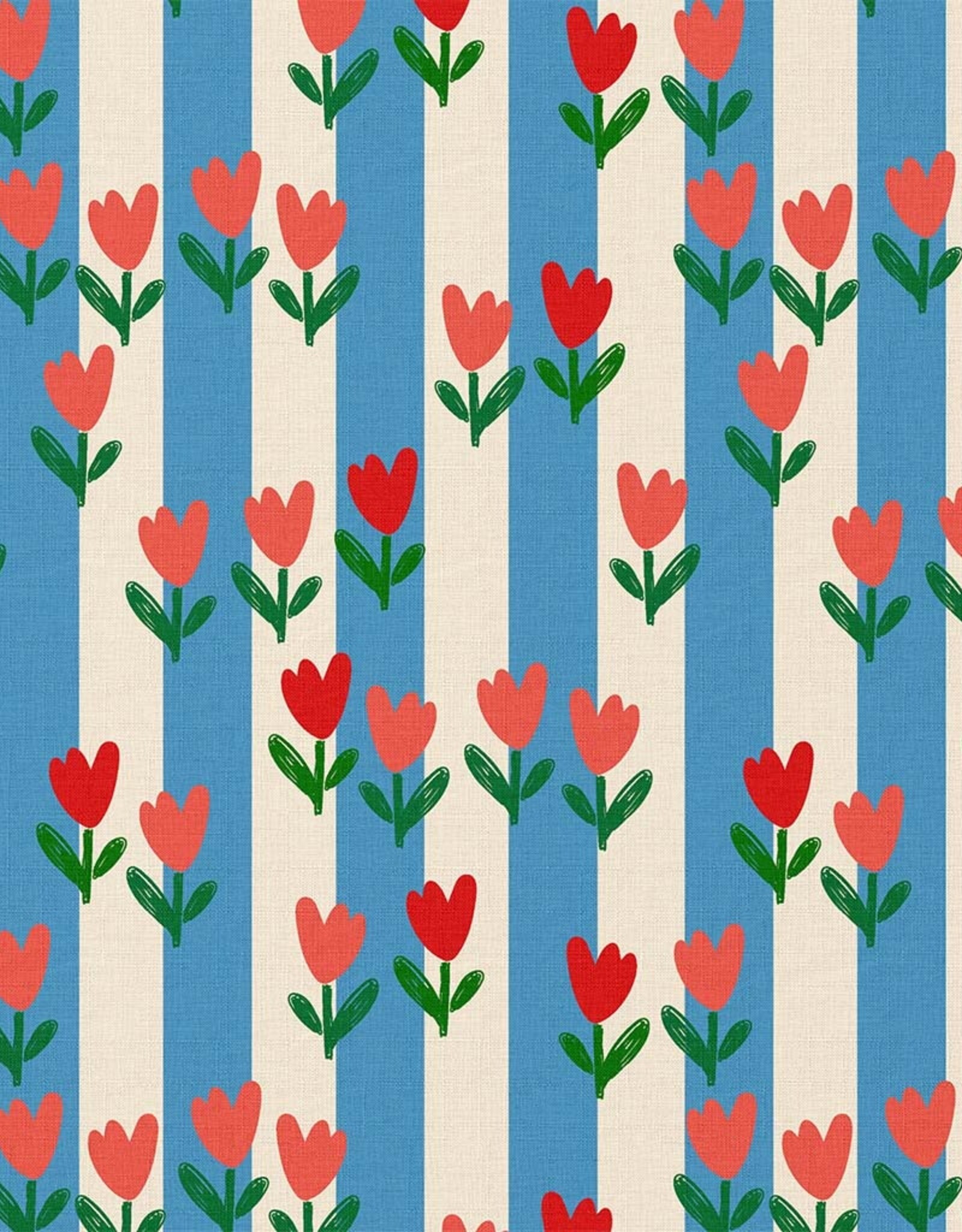 Katoen - Tulips & Stripes