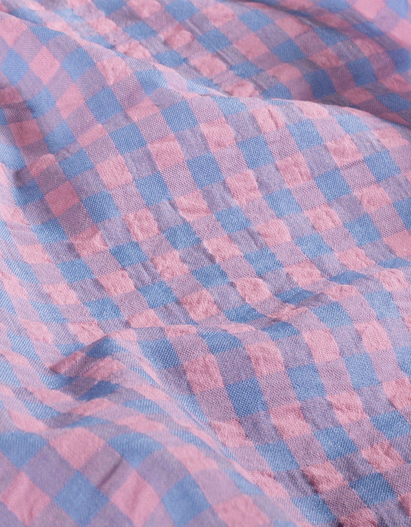 Seersucker - Vichy - Sky & Pink