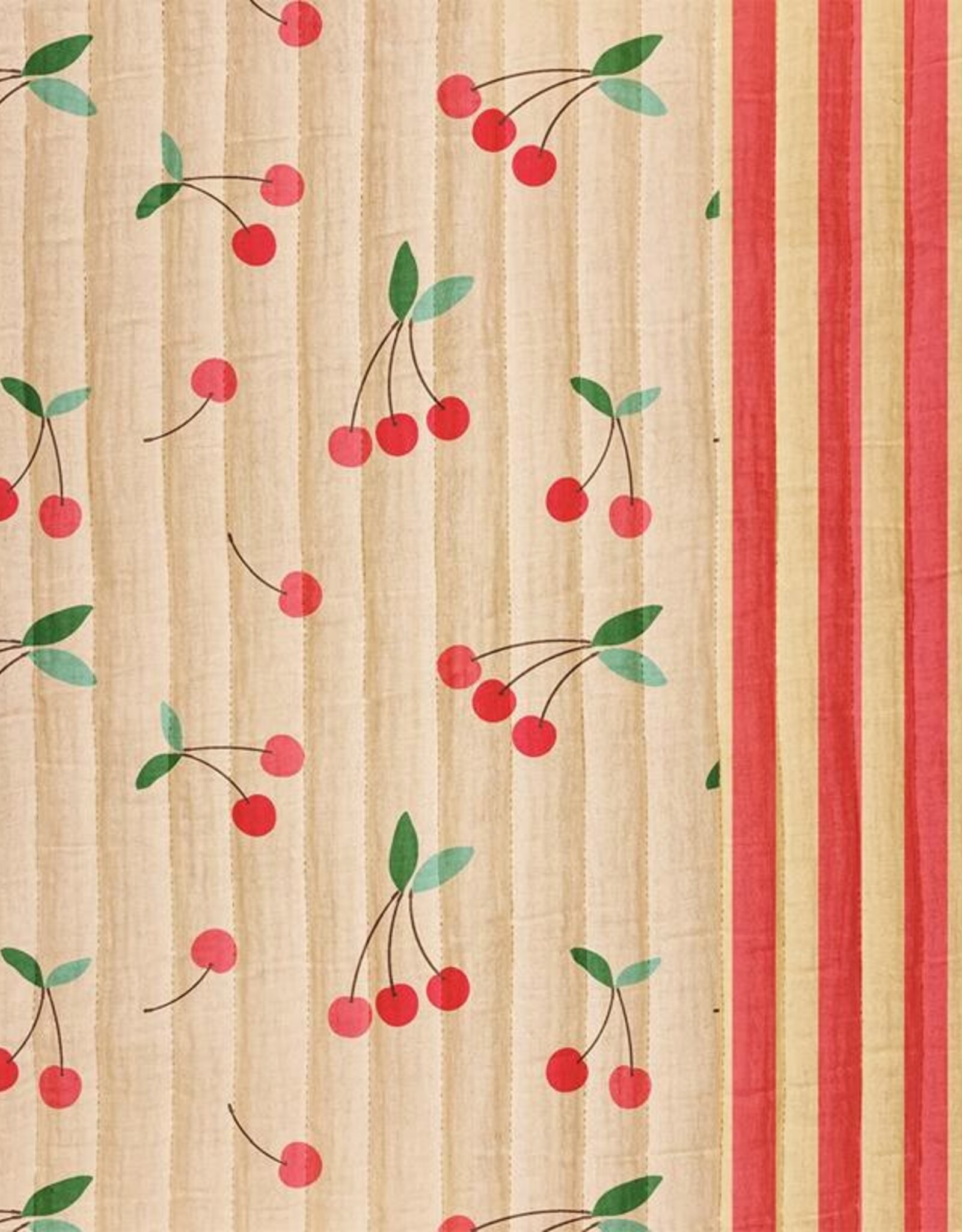 Stepper Double Gauze - Cherry & Stripes