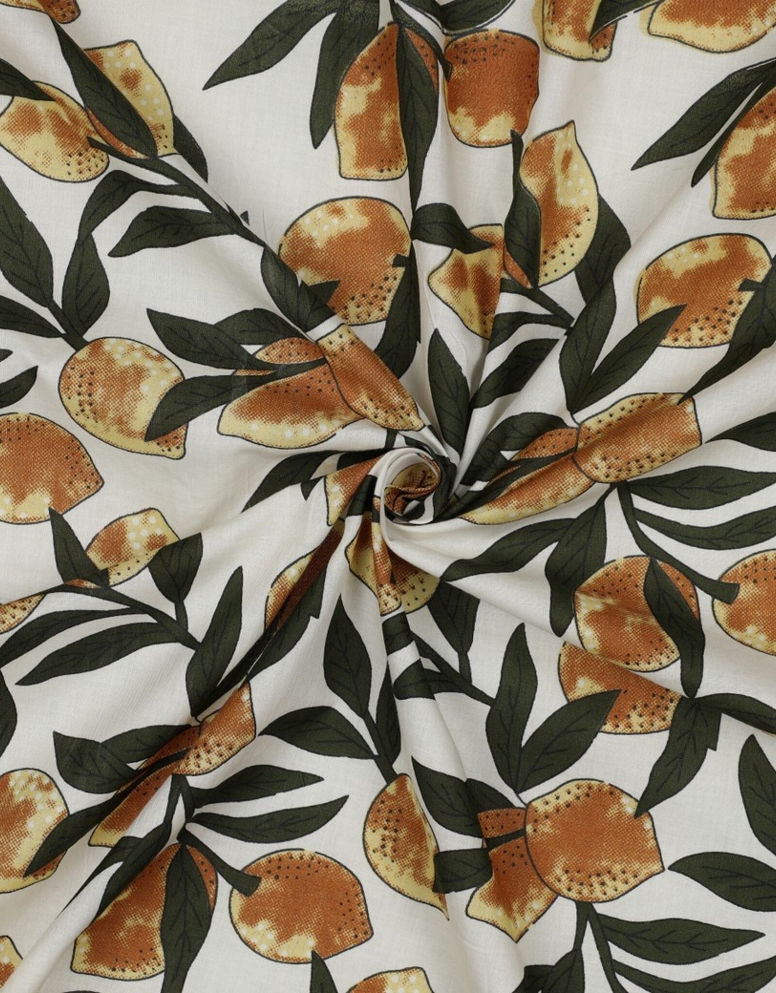 Katoen - Blockprint - Citrus