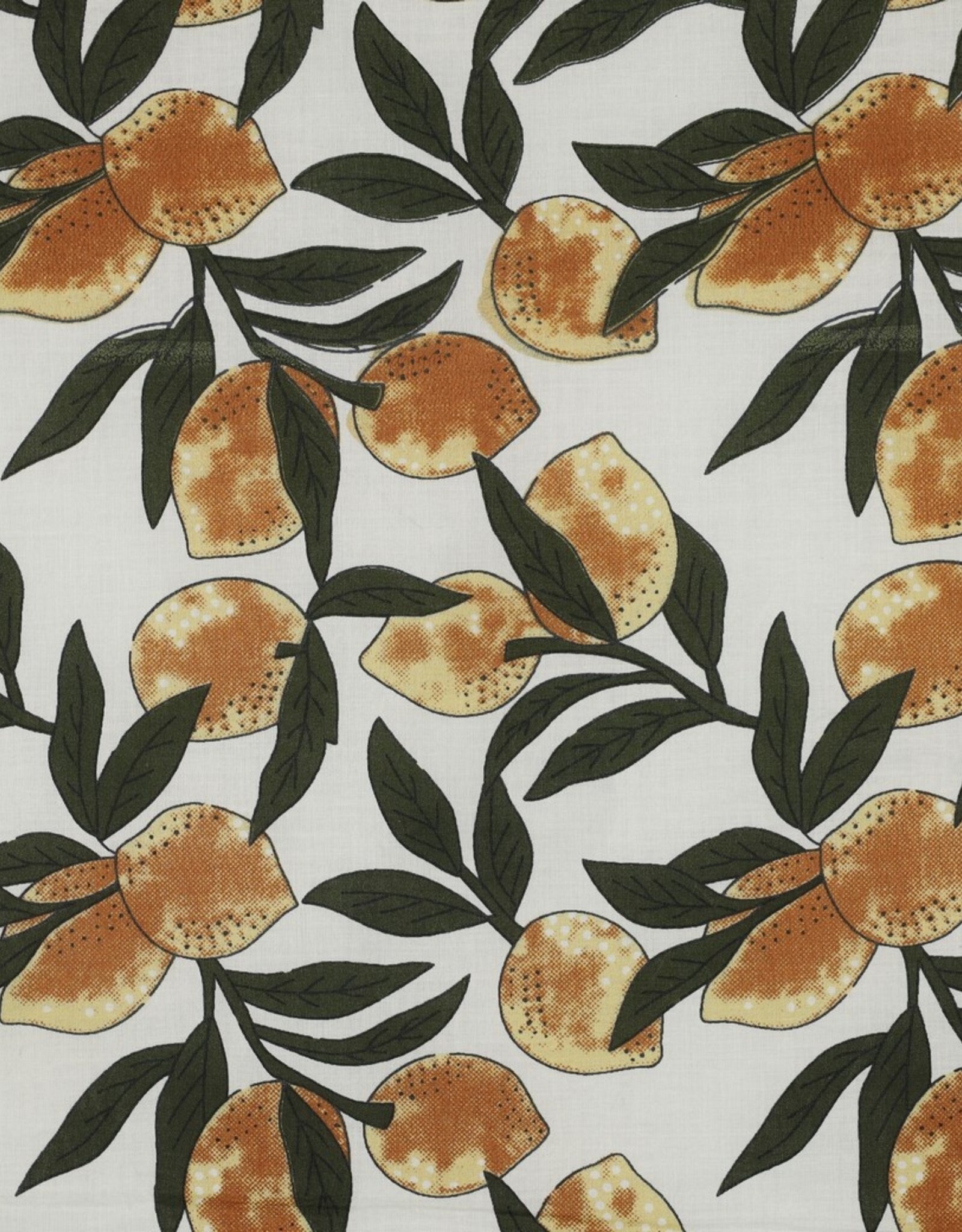 Katoen - Blockprint - Citrus