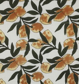 Katoen - Blockprint - Citrus