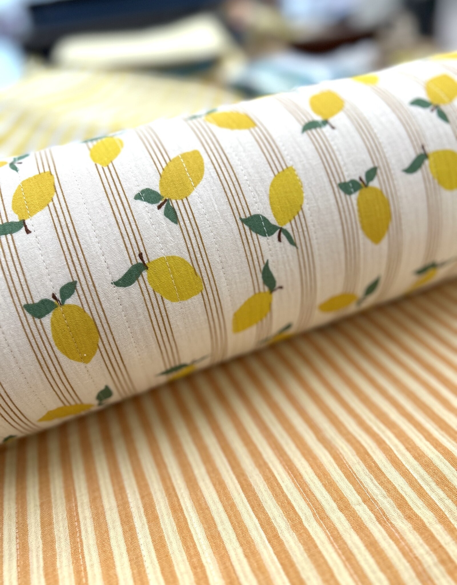 Stepper Double Gauze - Lemons & Stripes