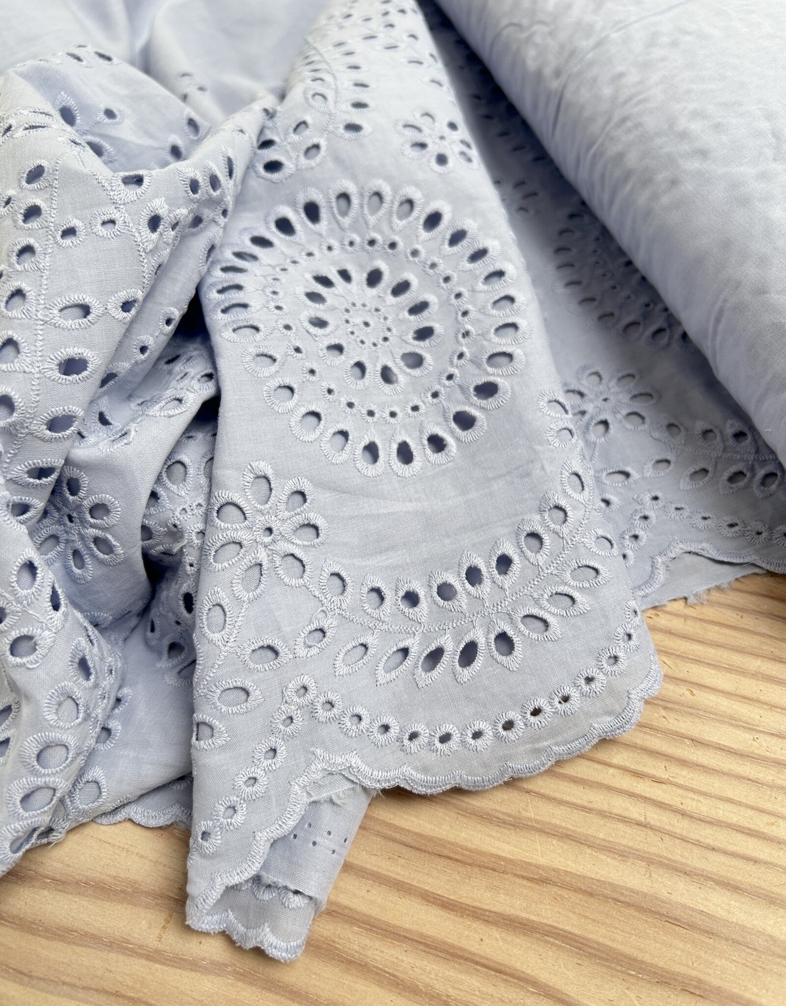 Fibre Mood Poplin Broderie - Storm