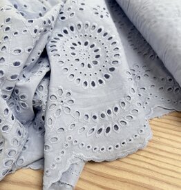 Fibre Mood Poplin Broderie - Storm