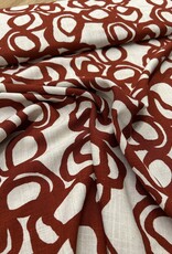 Linnen Viscose - Circles Rust