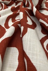 Linnen Viscose - Circles Rust