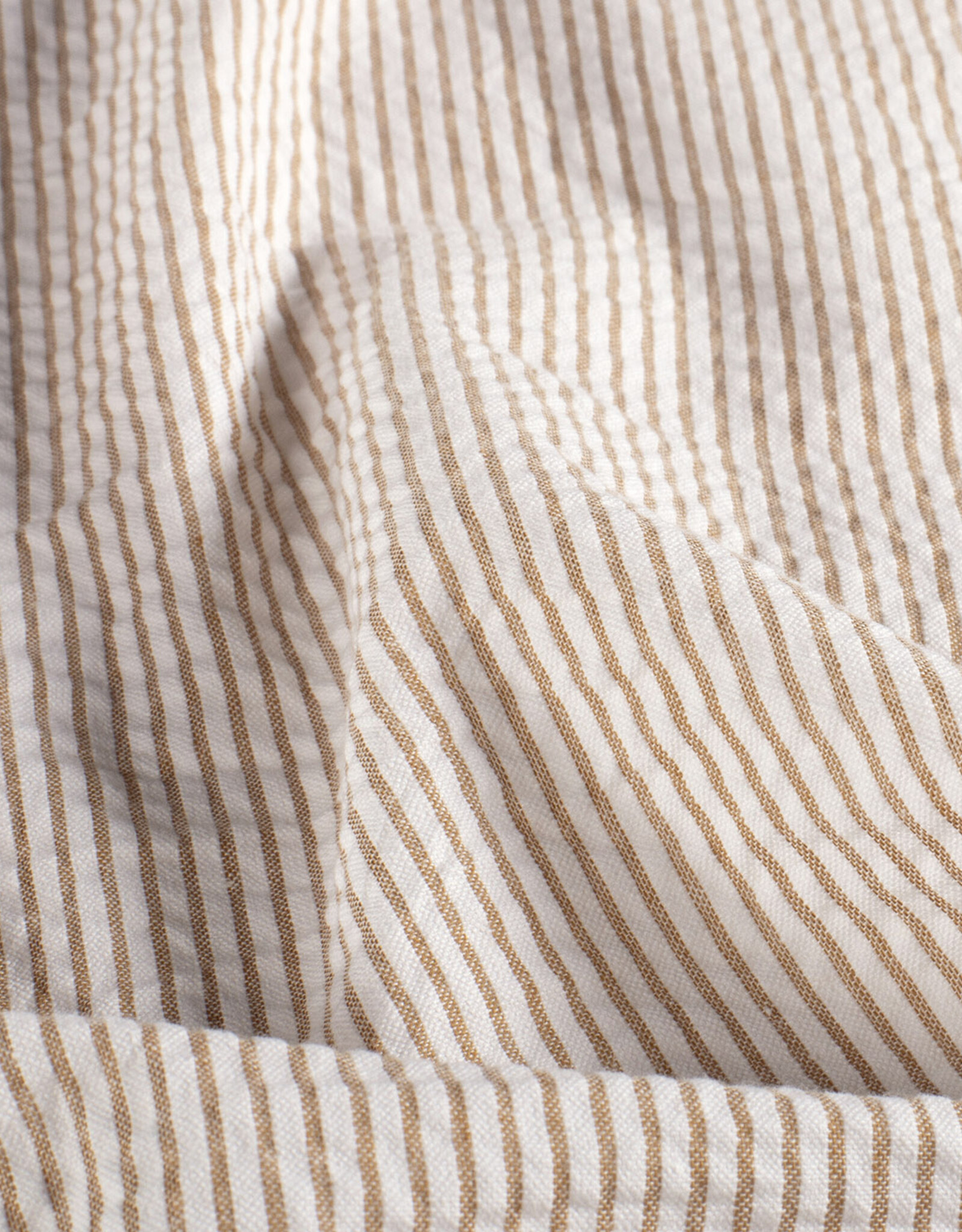Seersucker - Streepje - Beige