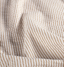 Seersucker - Streepje - Beige