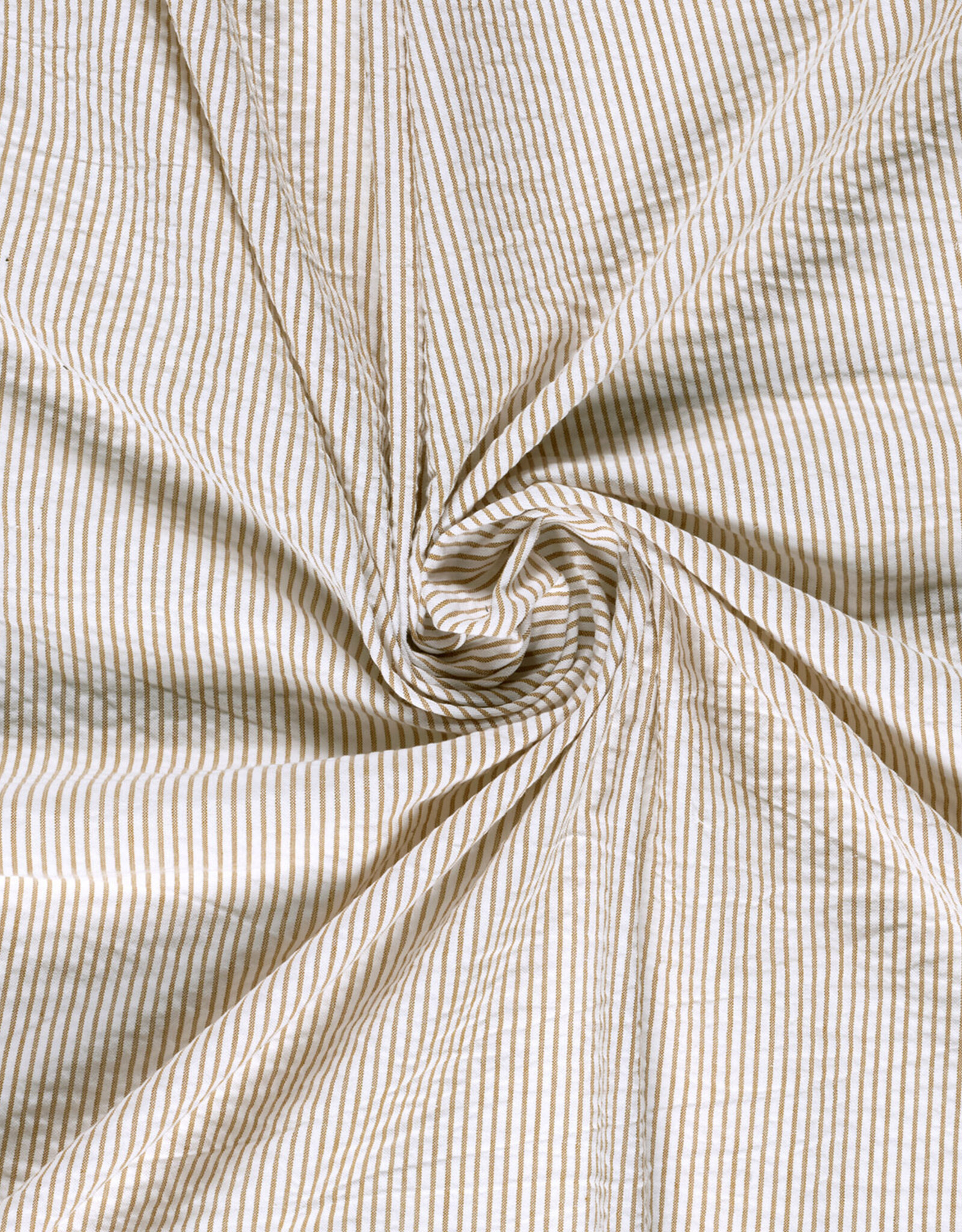 Seersucker - Streepje - Beige