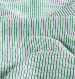 Seersucker - Streepje - Groen
