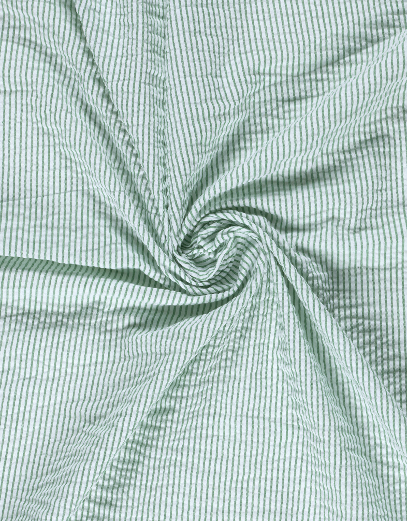 Seersucker - Streepje - Groen